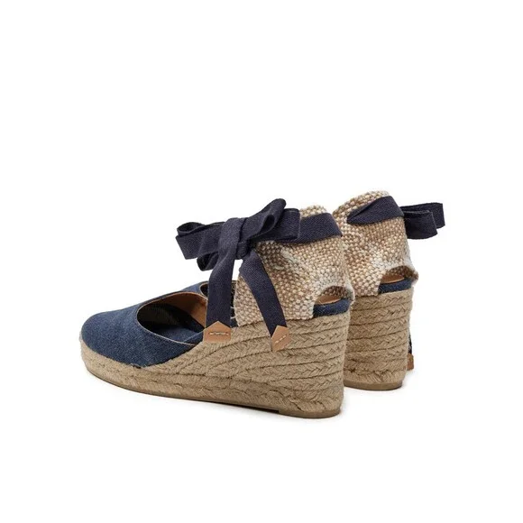 Castaner Carina Sandals Women 7.5 Blue Ankle Strap Wedge Heel Espadrille GAL2071 - Picture 5 of 10